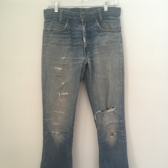 Vintage Distressed Levi's Flare Jeans - Picture 1 of 7